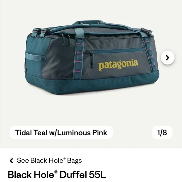 Patagonia Black Hole Duffel 55L - Tidal Teal - Picture 1 of 5